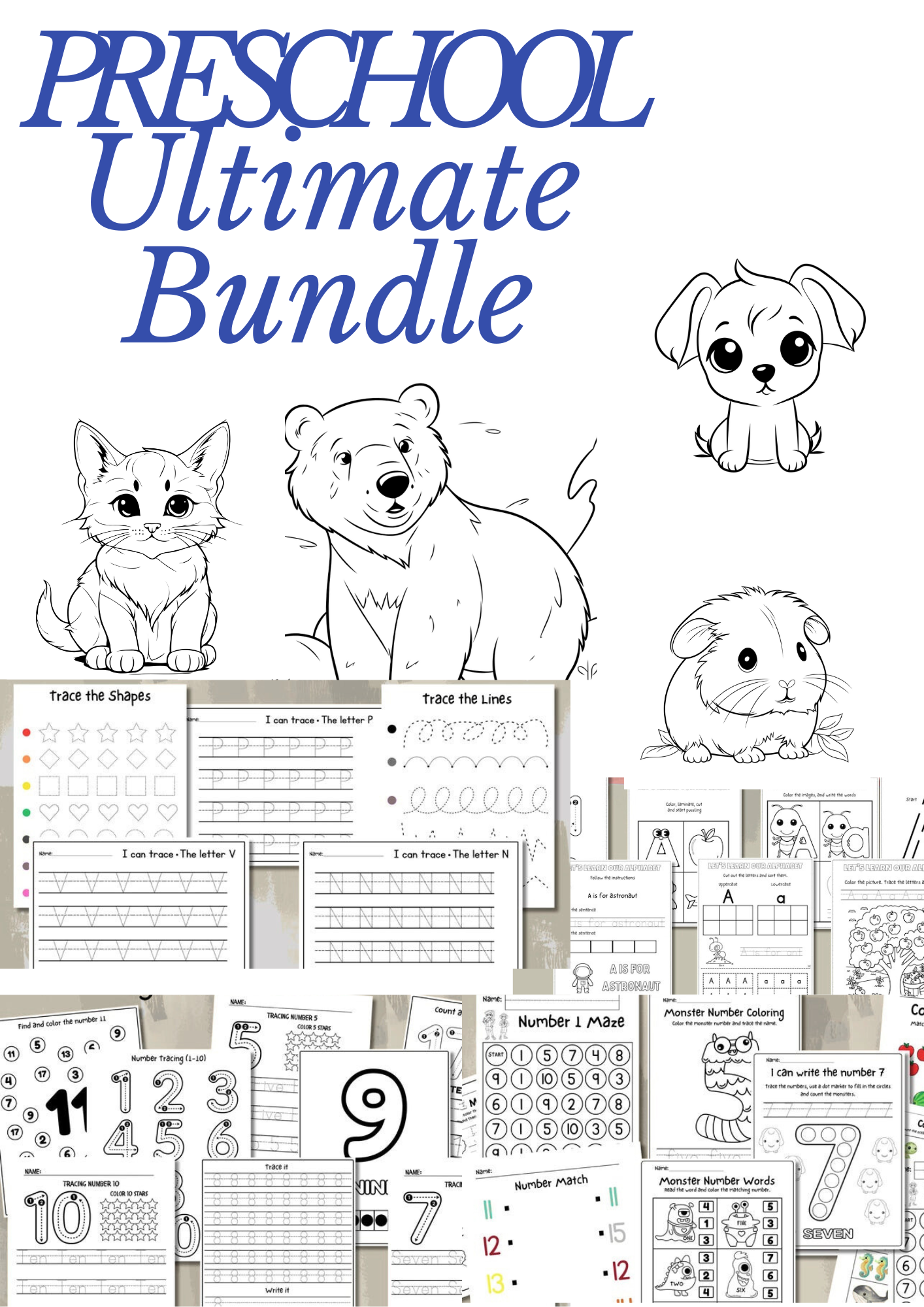 Tracing coloring writing - ThePreschoolPlannerKids